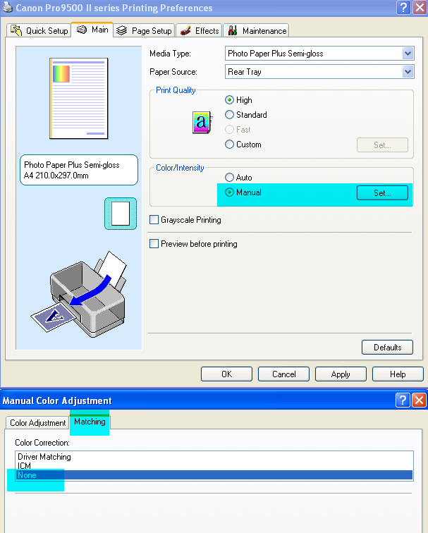 Canon Knowledge Base How To Disable Color Management In Canon Printer Driver